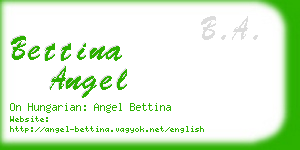 bettina angel business card